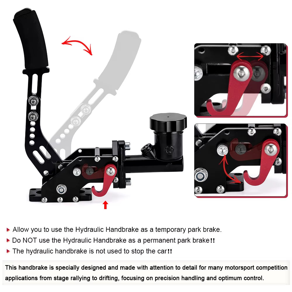 LZONE Racing Hydraulic Drift Handbrake Gear Lever with Oil Tank Hydro E-Brake Rally 0.75Bar 3/8-24 Parking Adjustable Brake
