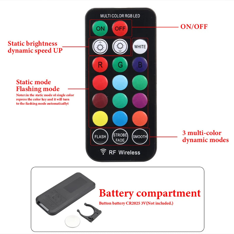 T10 RGB Led 194 168 W5W 5050 SMD with Remote Controller Canbus Car Dome Reading Light Automobiles Wedge Lamp Clearance Lights